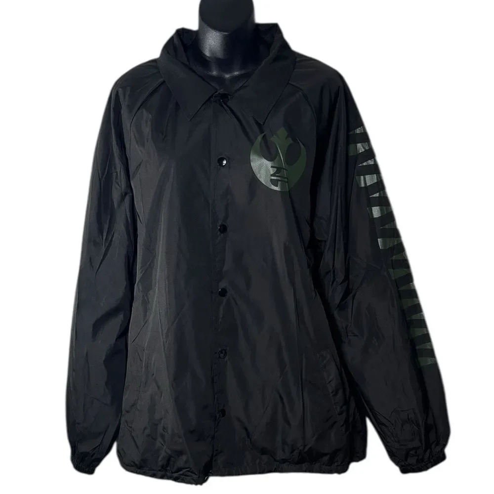 Star Wars men’s large rebel alliance flight jacket windbreaker commando Endor - Picture 2 of 4